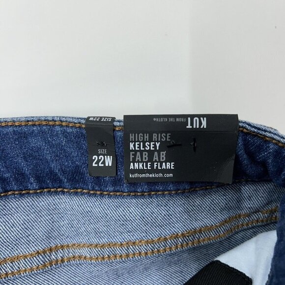 NEW Kut From The Kloth Kelsey Fab Ab Ankle Flare Jeans Womens Size 22W High Rise - Picture 10 of 11